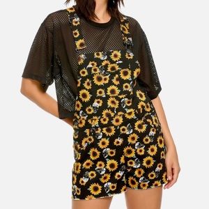HT Denim Sunflowers & Skulls Shortalls